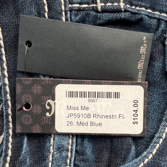 Miss Me Jeans, Rhinestones,  Women's Size 26, New with tags - Picture 8 of 15